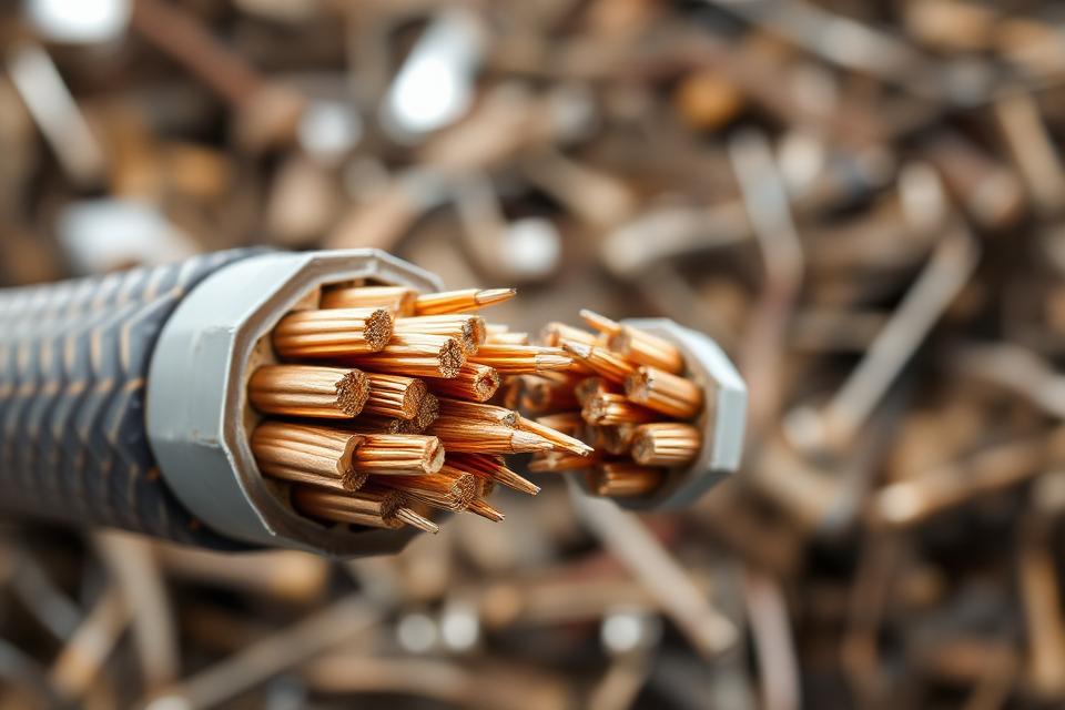 Industriële kabel met koperen aders