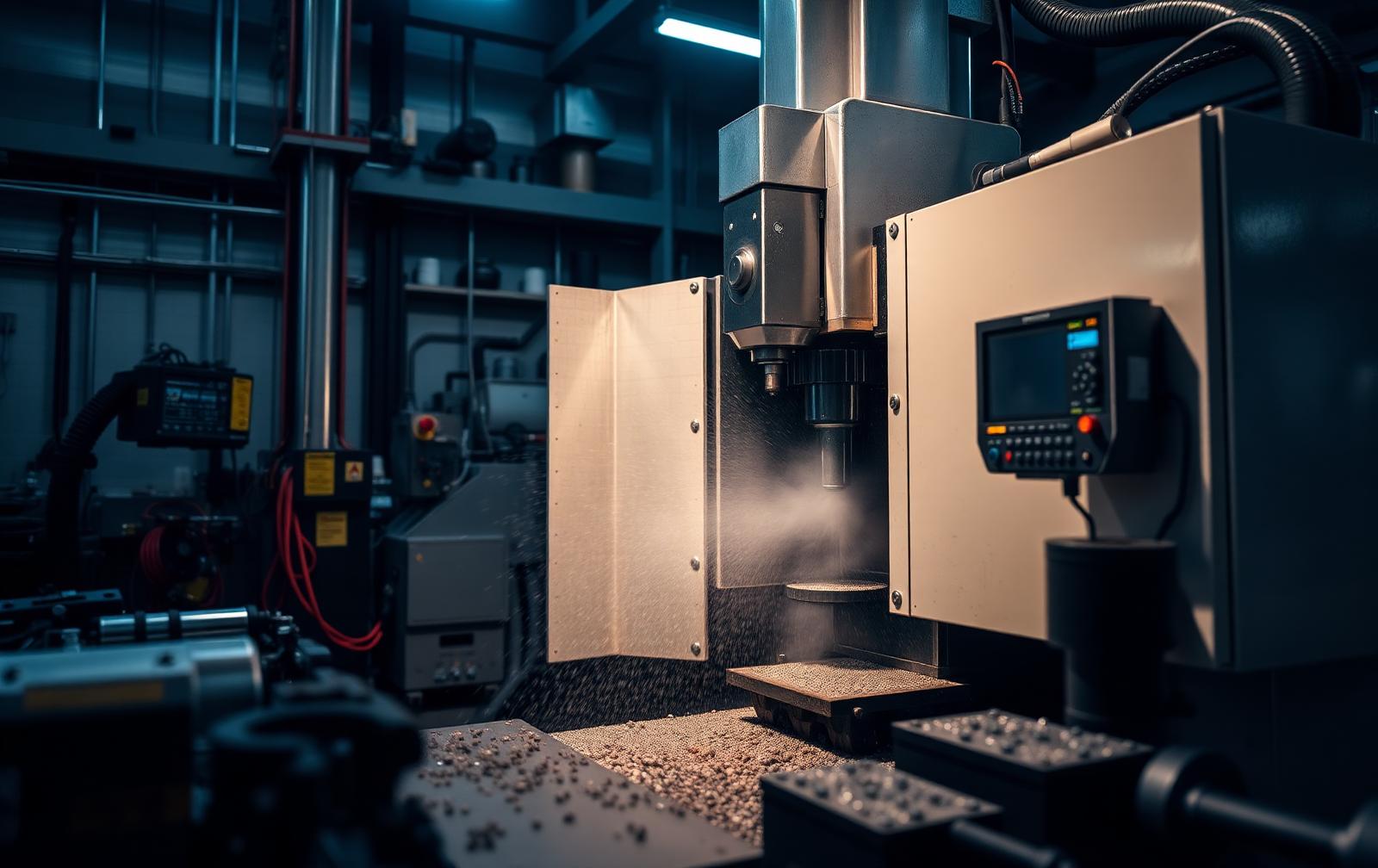 CNC-freesmachine met hardmetalen gereedschap in een moderne werkplaats